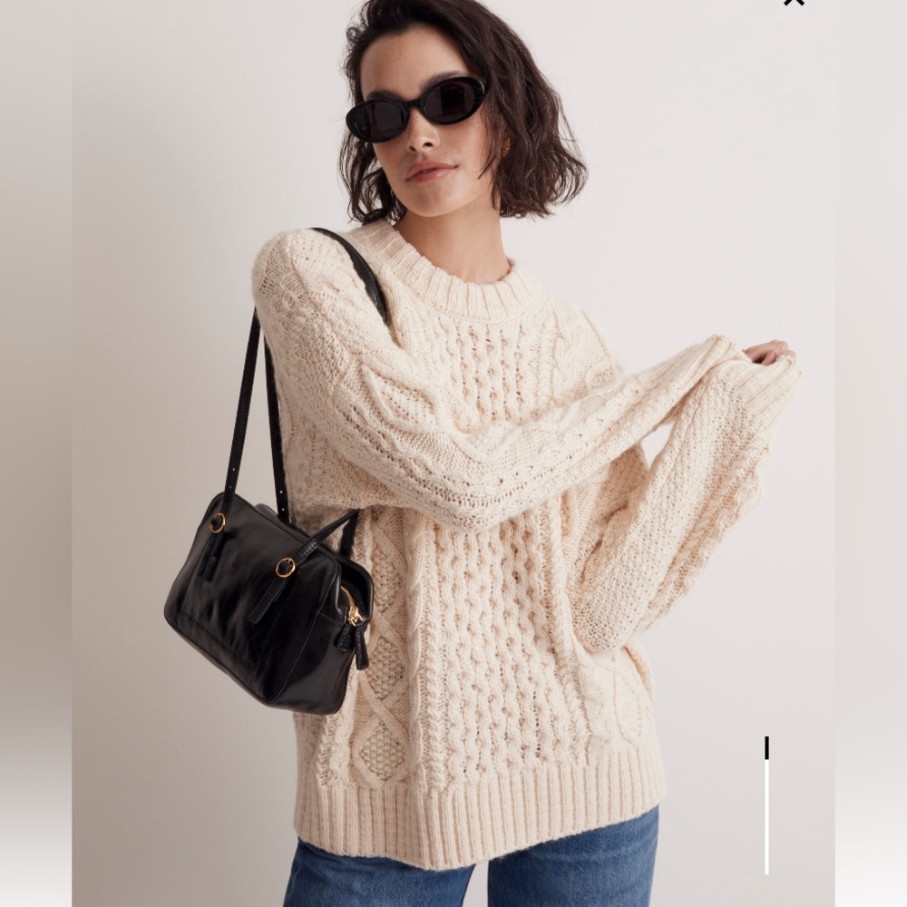 Madewell Cream Cable Knit Sweater
